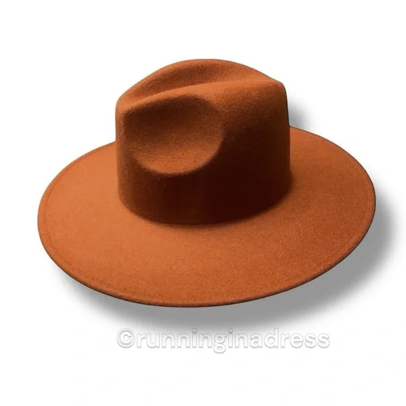NWOT Free People Clean Slate Felt Adjustable Hat In Color Chestnut Size One Size